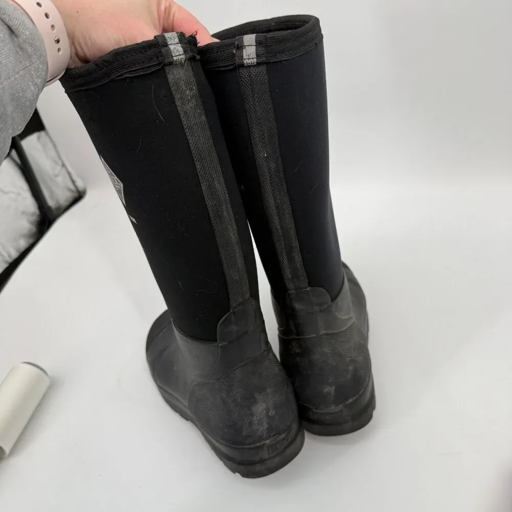 Muck Boot Company Chore Mens 8 Black Classic Tall Waterproof Rubber Work